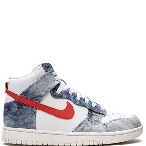 Women’s Nike Dunk High multicolor/white/sail/habanero red Size 10